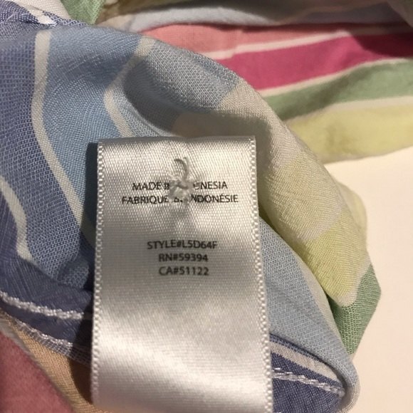 beachlunchlounge Alex Pastel Rainbow Stripe Button Up LS Women's Size Large - Picture 10 of 12